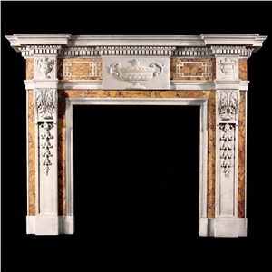 Sculpture Fireplace Statue Mantel Handcarved Mantel