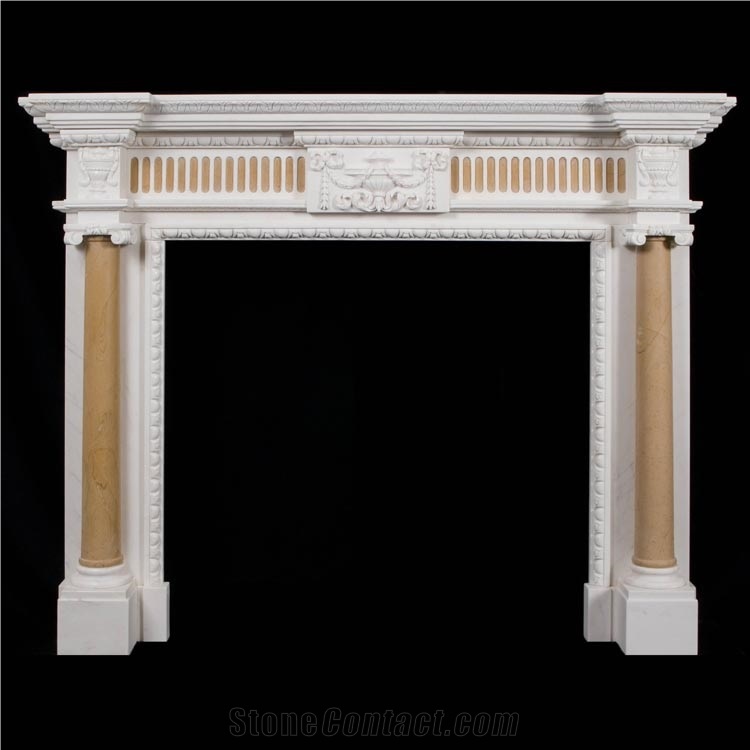 Sculpture Fireplace Statue Mantel Handcarved Mantel