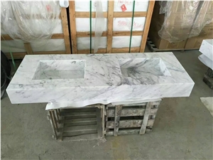 Carrara Marble Bathroom Top Sink Stone Wash Basin