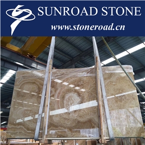 Rosin Jade / Beige & Yellow & Gold Onyx Bookmatch Slabs &Size Tile