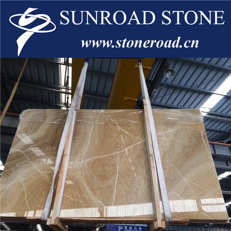 Rosin Jade / Beige & Yellow & Gold Onyx Bookmatch Slabs &Size Tile
