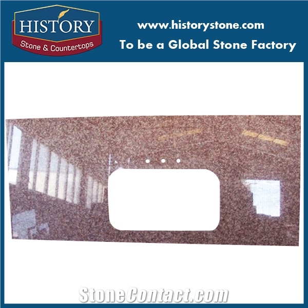 G687 Granite Tops，Peach Red Granite Kitchen Countertops