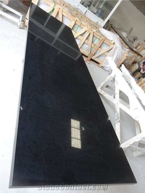 Black Sparkle Quartz-Countertop Kitchen Worktops Bar Top