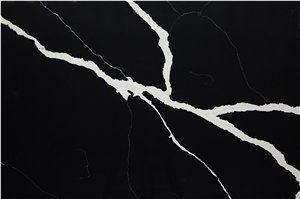 Calacatta Black06 Vm-17912 Quartz Slabs&Tiles Floor&Wall Covering