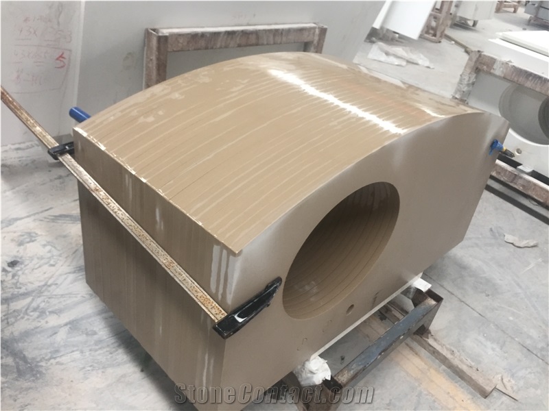 Coffee Sand Quartz Vanity / High Quality Brown Bath Tops