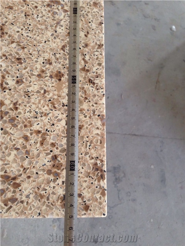 Crystal Beige Quartz-M044-Countertop Worktops Desk Tops