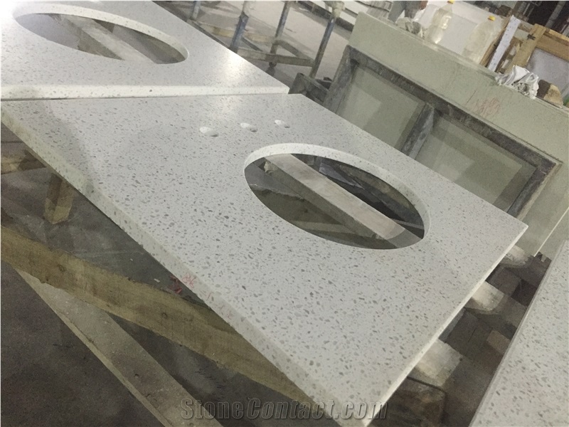 High Quality White Mirror Fleck Quartz-P005-Vanity