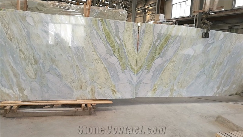 Jade White/Green Wood Grain/China Verde Larissa Marble Slabs&Tiles