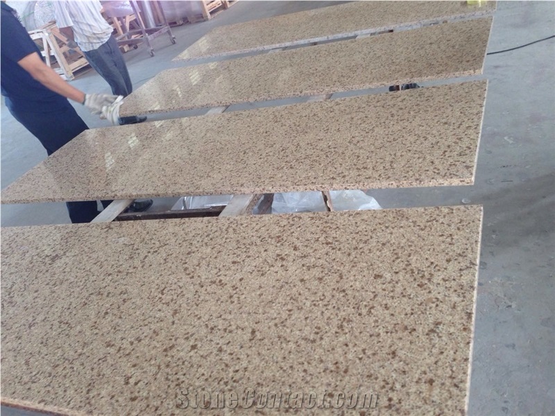 M044 Crystal Beige Quartz Countertop / High Quality Kitchen Tops