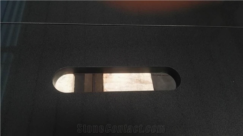 P002 Pure Black Quartz Vanity / High Quality Bath Tops