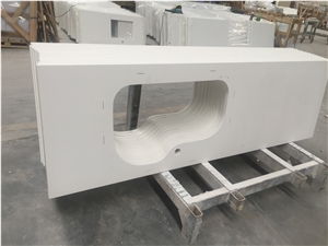 P008 Glacier White Quartz Countertop / High Quality Kitchen Tops