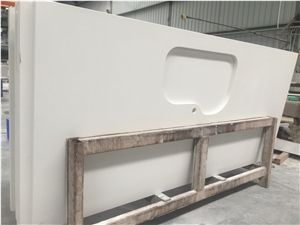P008 Glacier White Quartz Countertop / High Quality Kitchen Tops