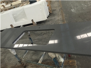 P009 Pure Grey Quartz Countertop / High Quality Kitchen Tops
