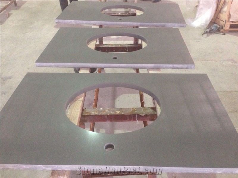 P033 Light Grey Quartz Vanity / High Quality Grey Bath Tops
