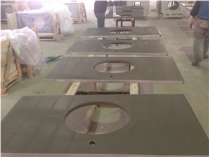 P033 Light Grey Quartz Vanity / High Quality Grey Bath Tops