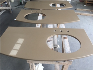 Polished Coffee Sand Quartz-Vanity Counter&Vanity Tops