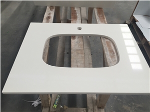 Polished Pure White Quartz-2141-Vanity Counter Tops