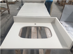 Polished Pure White Quartz-2141-Vanity Counter Tops