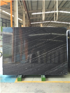 Silver Wave / China High Quality Black Marble Tiles & Slabs