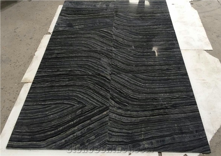 Silver Wave / China High Quality Black Marble Tiles & Slabs