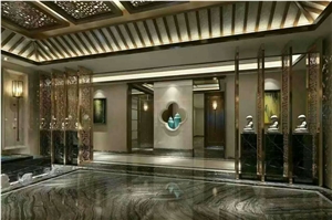 Silver Wave / China High Quality Black Marble Tiles & Slabs