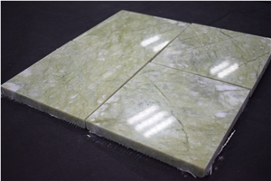 Home Decoration Natural Stone Slab Ming Verde Green Marble Tile for Tv Background