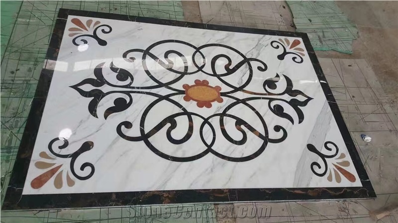 Water Jet Marble Floor Medallion Pattern/ Water Jet Marble