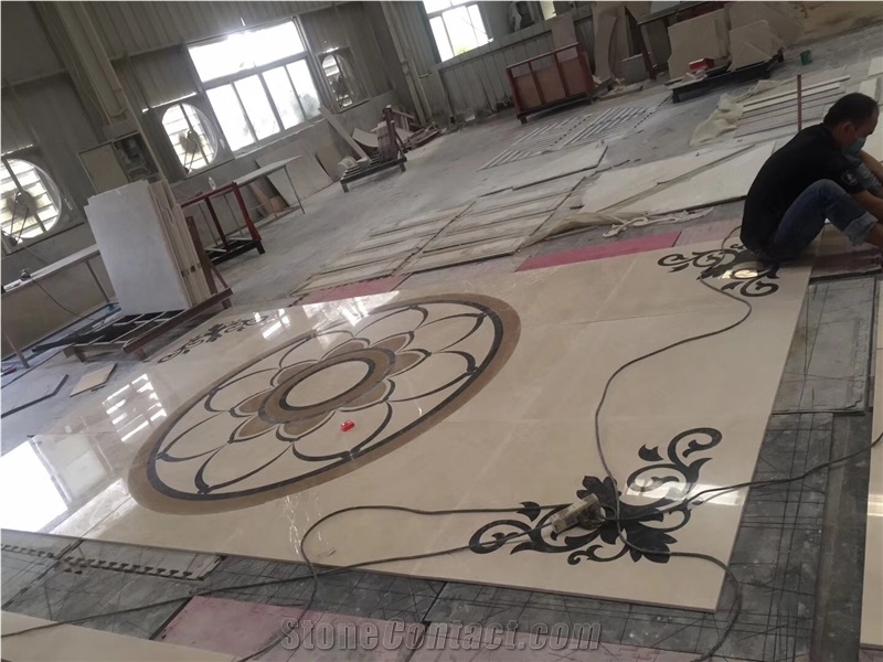 Water Jet Marble Floor Medallion Pattern/ Water Jet Marble