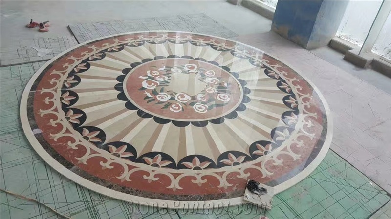 Water Jet Marble Floor Medallion Pattern/ Water Jet Marble