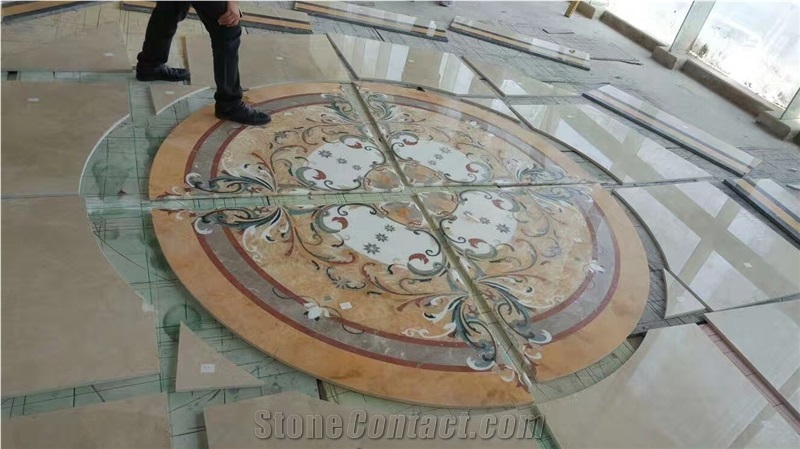Water Jet Marble Floor Medallion Pattern/ Water Jet Marble