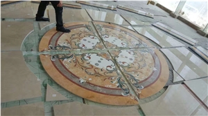 Water Jet Marble Floor Medallion Pattern/ Water Jet Marble