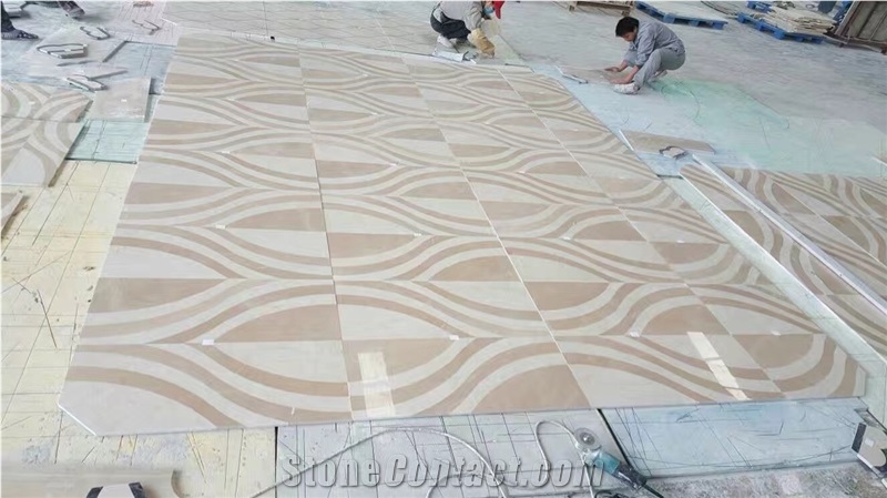 Water Jet Marble Floor Medallion Pattern/ Water Jet Marble