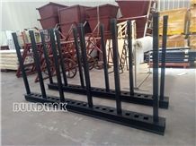Marble Granite and Quartz Stone Black Powder Coated Slab Rack Rails (Posts Adjustable)
