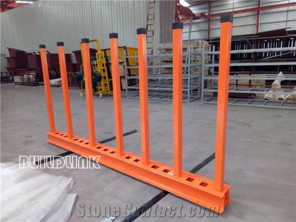 Marble Granite and Quartz Stone Bundle Orange Powder Coated Slab Rack Rails(Posts Adjustable)