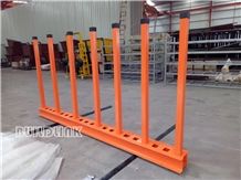 Marble Granite and Quartz Stone Bundle Orange Powder Coated Slab Rack Rails(Posts Adjustable)
