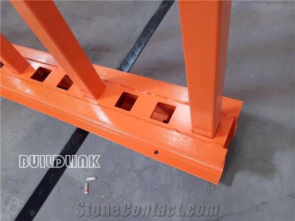 Marble Granite and Quartz Stone Bundle Orange Powder Coated Slab Rack Rails(Posts Adjustable)
