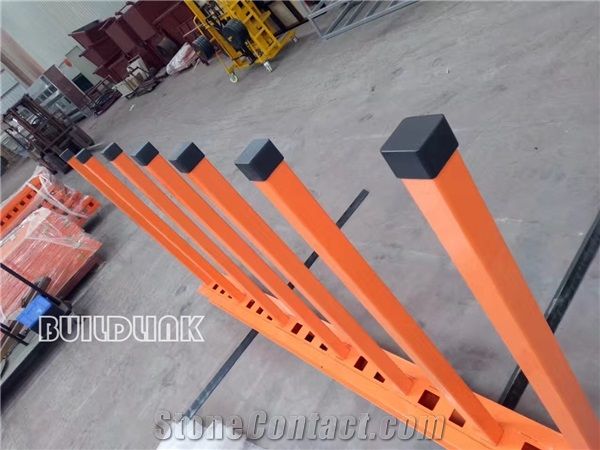 Marble Granite and Quartz Stone Bundle Orange Powder Coated Slab Rack Rails(Posts Adjustable)