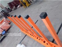 Marble Granite and Quartz Stone Bundle Orange Powder Coated Slab Rack Rails(Posts Adjustable)