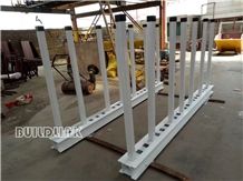 Marble Granite and Quartz Stone Bundle White Powder Coated Slab Rack Rails(Posts Adjustable)