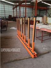 Orange Powder Coated Slab Rack Rails (Posts Adjustable)