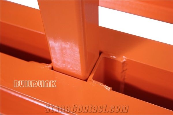 Orange Powder Coated Slab Rack Rails (Posts Can’T Change Position)