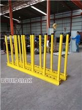 Yellow Powder Coated Slab Rack Rails (Posts Adjustable)