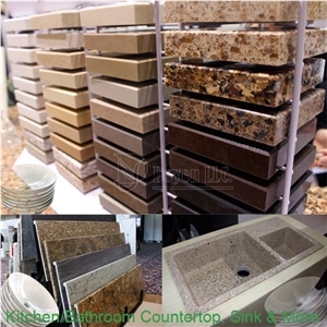Yellow & White Quartz Stone for Vanity Top, Tile & Island Kitchen Counters