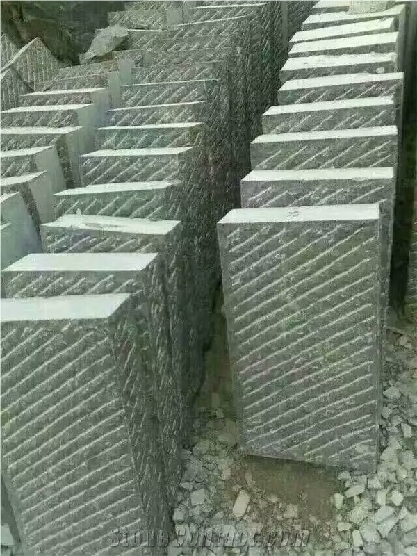 Blue Limestone Chiseled Surface Paving Blocks Stair Sets Competititve Prices