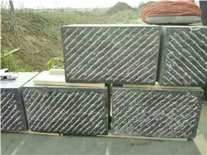 Blue Limestone Chiseled Surface Paving Blocks Stair Sets Competititve Prices