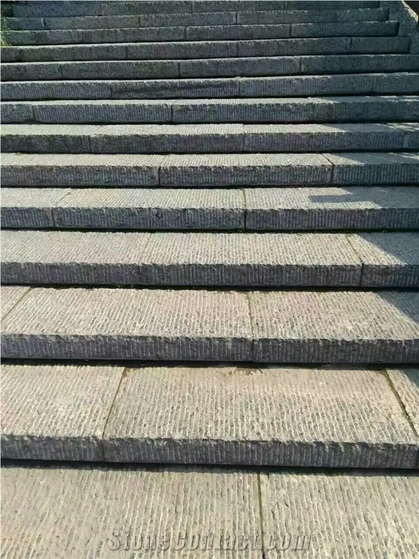 Blue Limestone Chiseled Surface Paving Blocks Stair Sets Competititve Prices