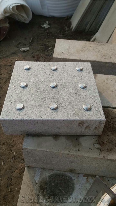 G359 White Granite Flamed Surface Blindstone Pavers with Stainless Steel Spins Buttons