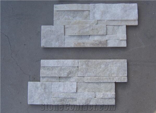 Golden White Quartz Blanc Brilliant Culture Stone Wall Pannel Cheap Price