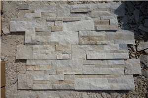 Golden White Quartz Blanc Brilliant Culture Stone Wall Pannel Cheap Price