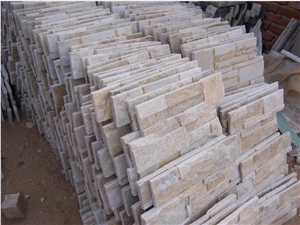 Golden White Quartz Blanc Brilliant Culture Stone Wall Pannel Cheap Price